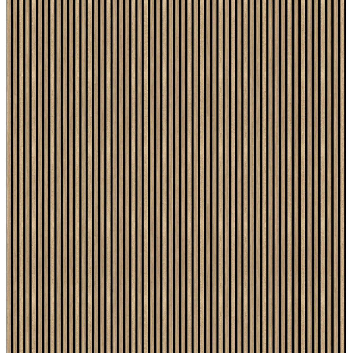 Papier peint liteau chêne clair intissé, HEXOA