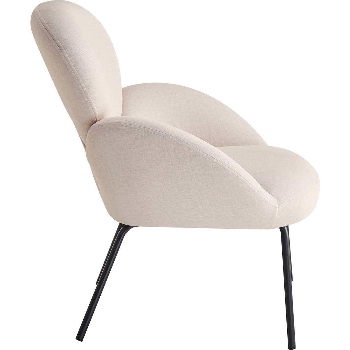 Fauteuil lounge velours collection ALMONE crème velours, RECOLLECTION