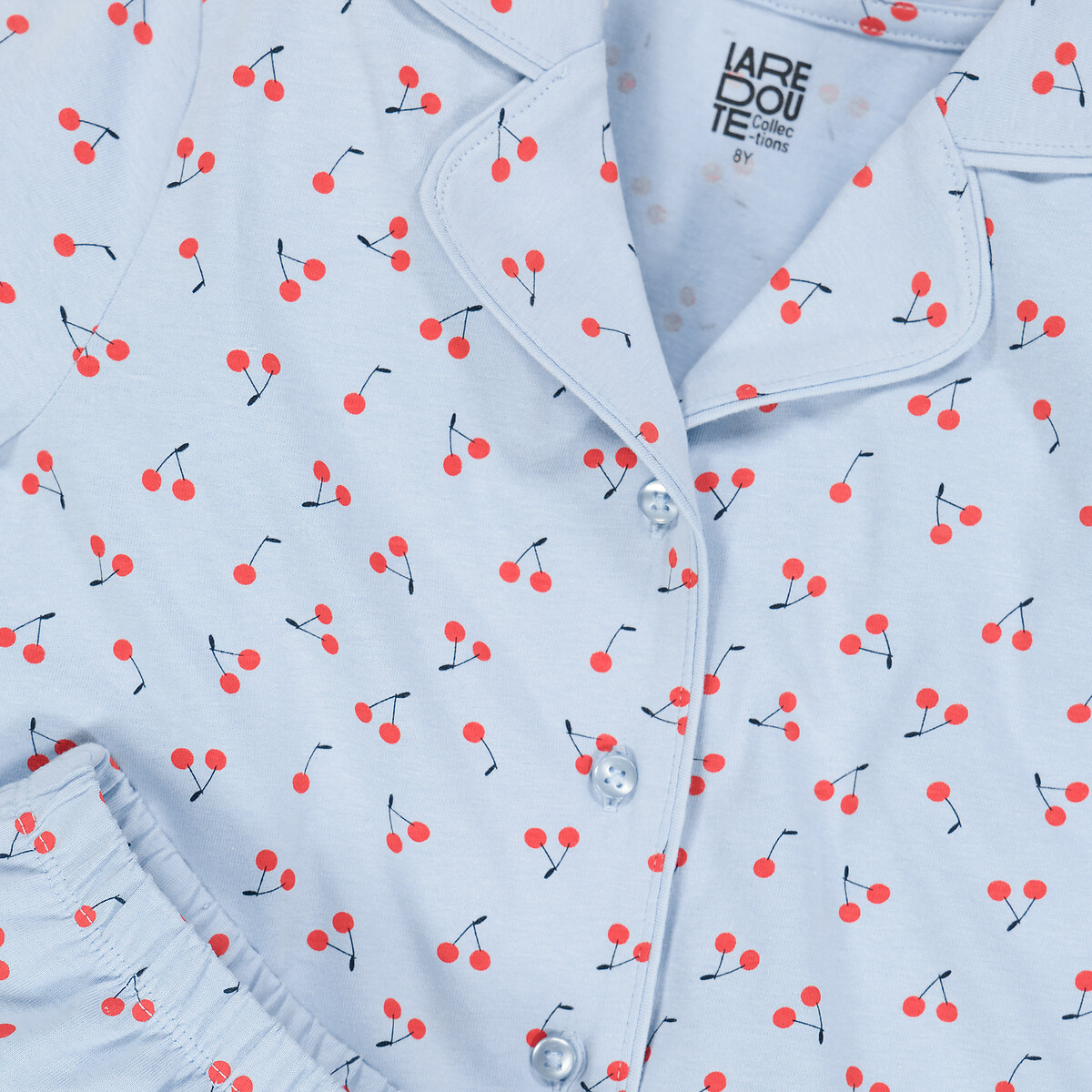 Pyjashort met kersenprint blauw, LA REDOUTE COLLECTIONS