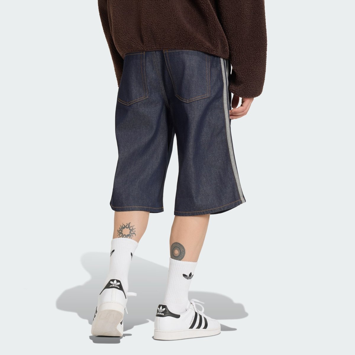 Jort Taille Mi-Haute Coupe Droite Firebird Adicolor Jort Taille Mi-Haute Coupe Droite Firebird Adicolor indigo denim, adidas Originals