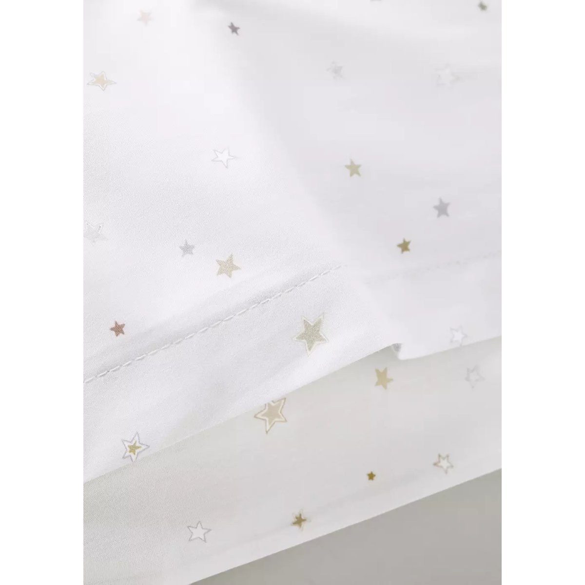 Taie d’oreiller enfant 100 % coton étoiles, 50 x 75 sable, MANGO HOME