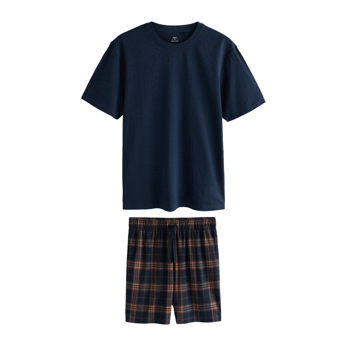 Pyjama confortable en jersey manches courtes bleu marine, NEXT