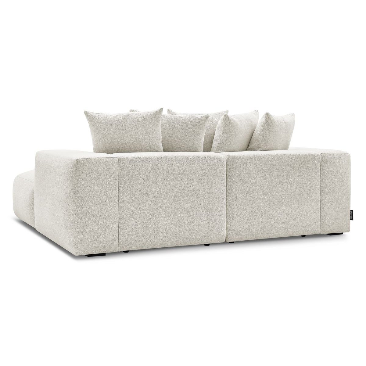 Canapé droit fixe 4 places en tissu chiné, VOLTAIRE blanc, BOBOCHIC