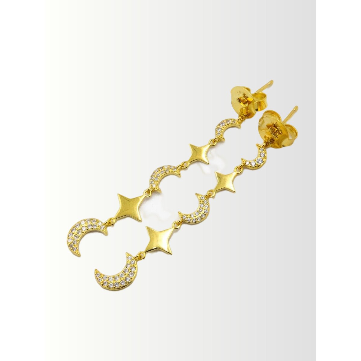 Longues boucles d'oreilles avec lunes et étoiles SHINY NIGHT dorado, THE-ARE