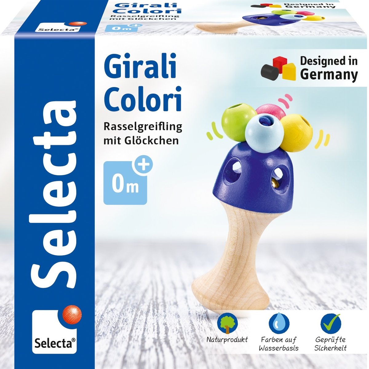 Hochet Girali Colori bleu, SELECTA