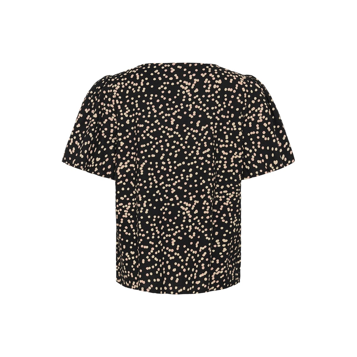 Blouse à manches courtes noir black rose dot, CREAM