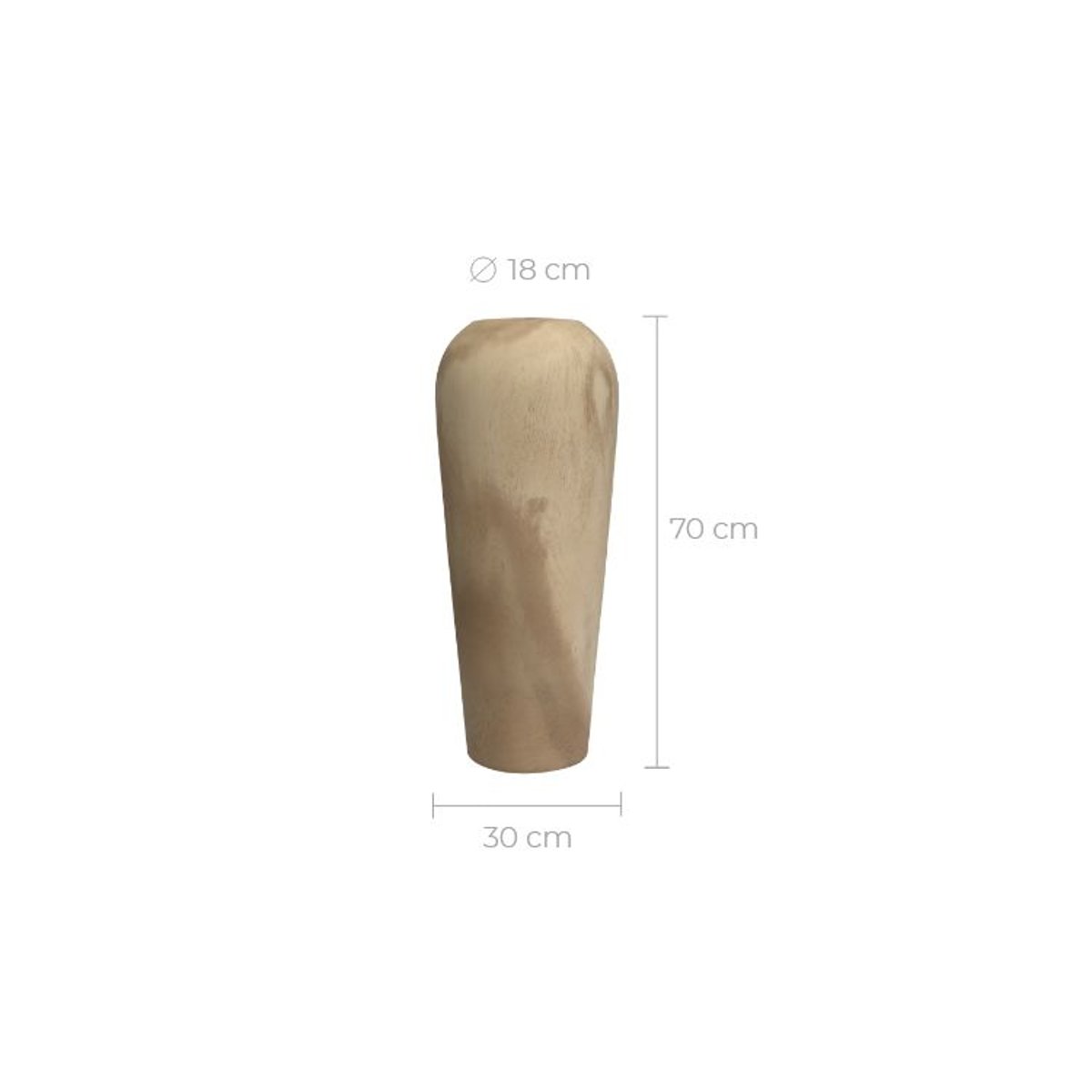 Vase décoratif en bois de suar H70 cm - MAKKAR bois, MAISON PAVANE