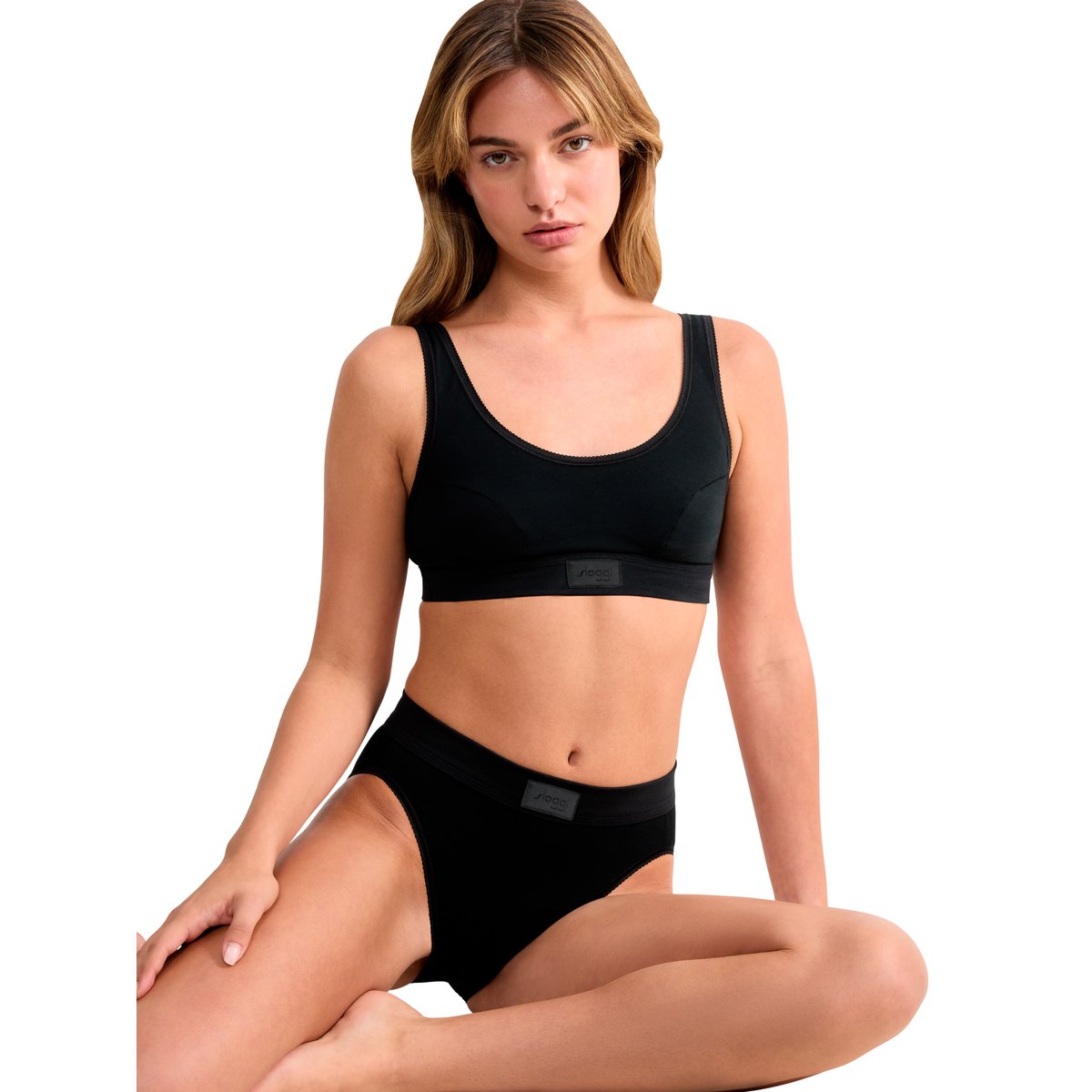 Pack x2 culottes slips taï Double Comfort noir, SLOGGI