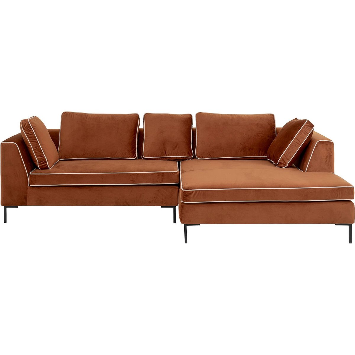 Canapé d'angle en velours, GIANNI PIPE marron, KARE DESIGN