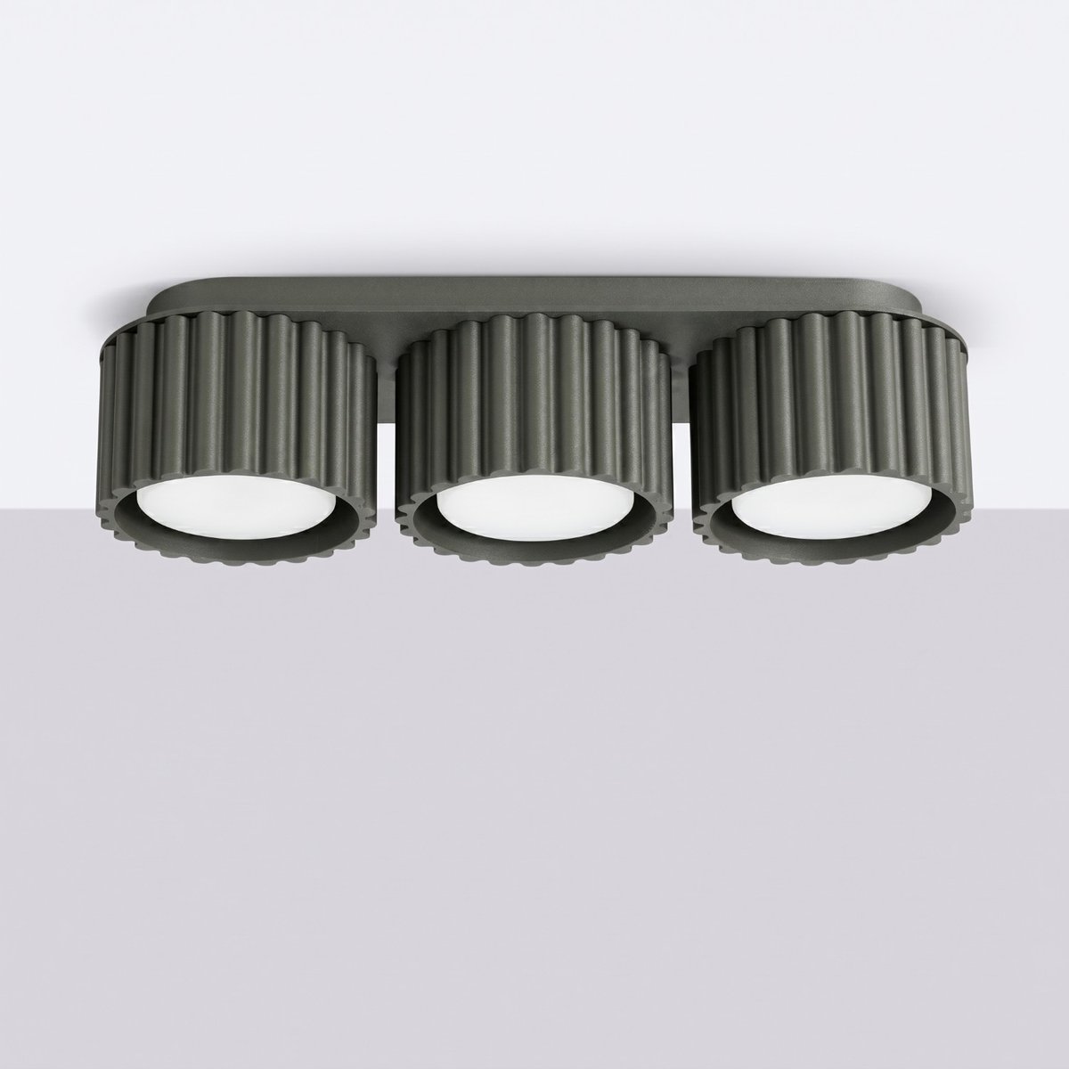Plafonnier Aluminium Noir Gx53 3 AURA noir, EDEN