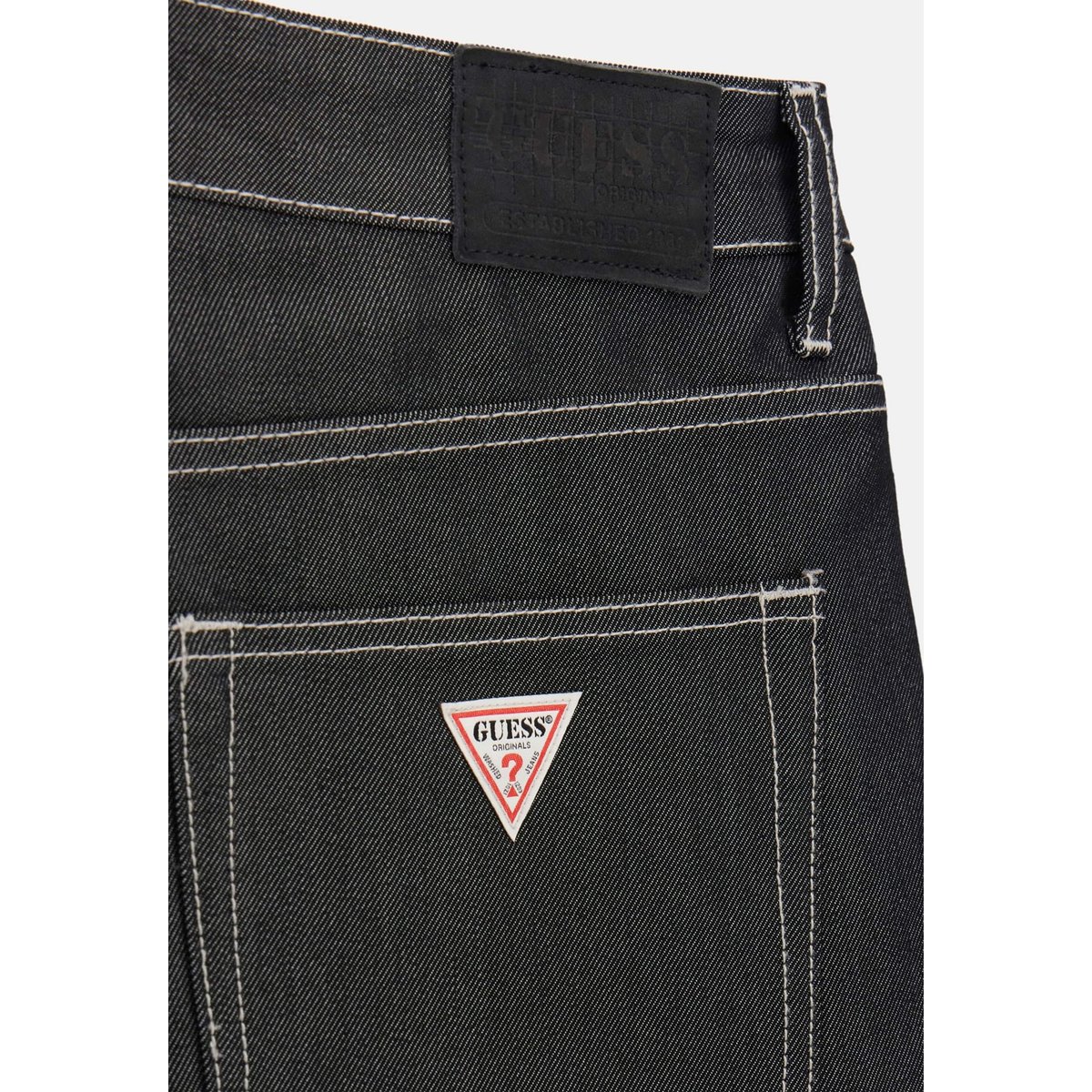 Short En Jean Baggy Métallisé gris, GUESS