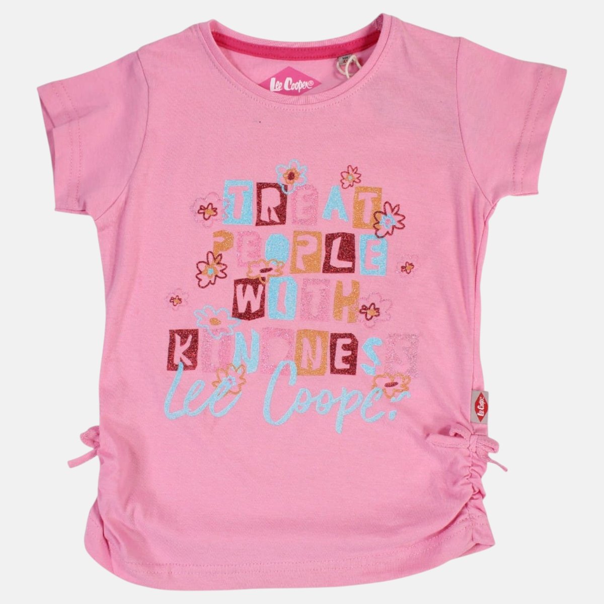 T-shirt manches courtes imprimé, col rond FLORA rose, LEE COOPER