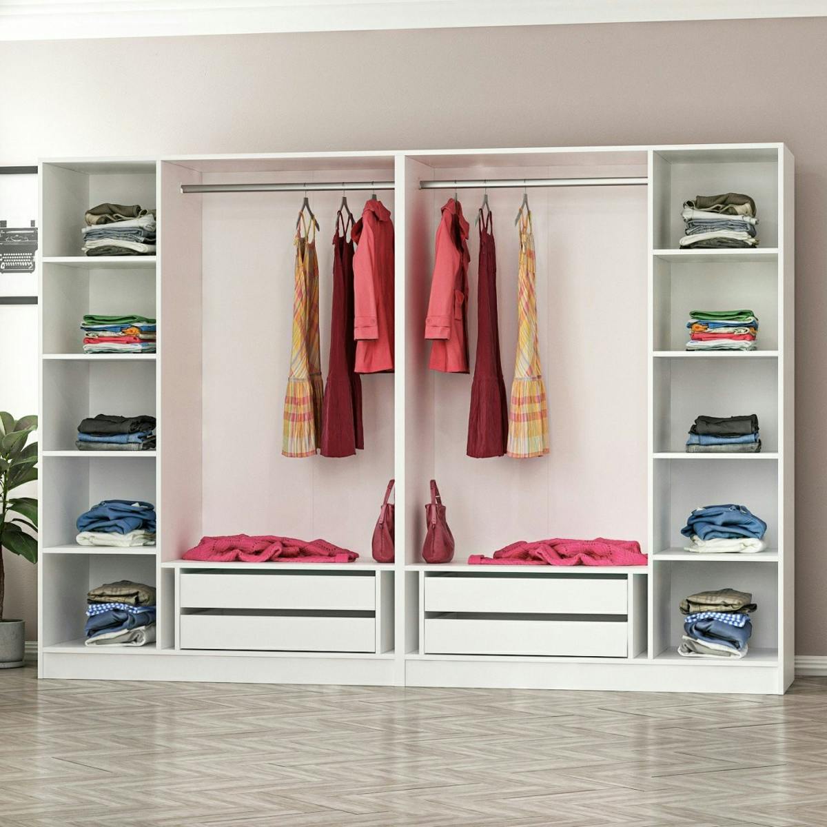 Dressing XXL avec 4 tiroirs BYRON blanc, PIER IMPORT