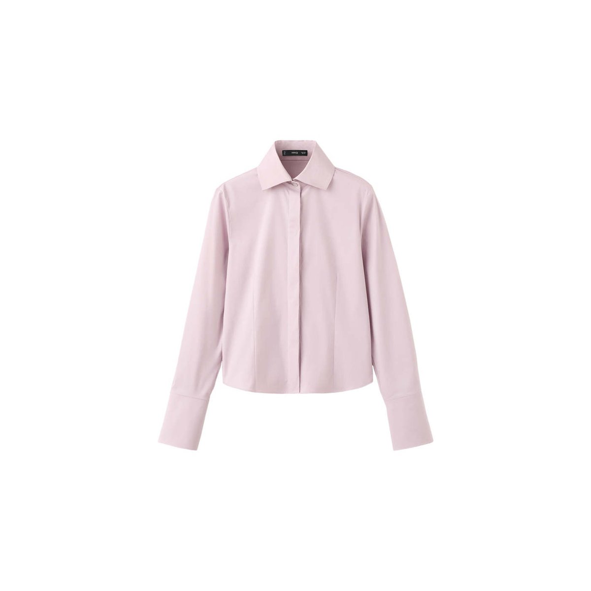 Chemise coton cintrée lilas, MANGO