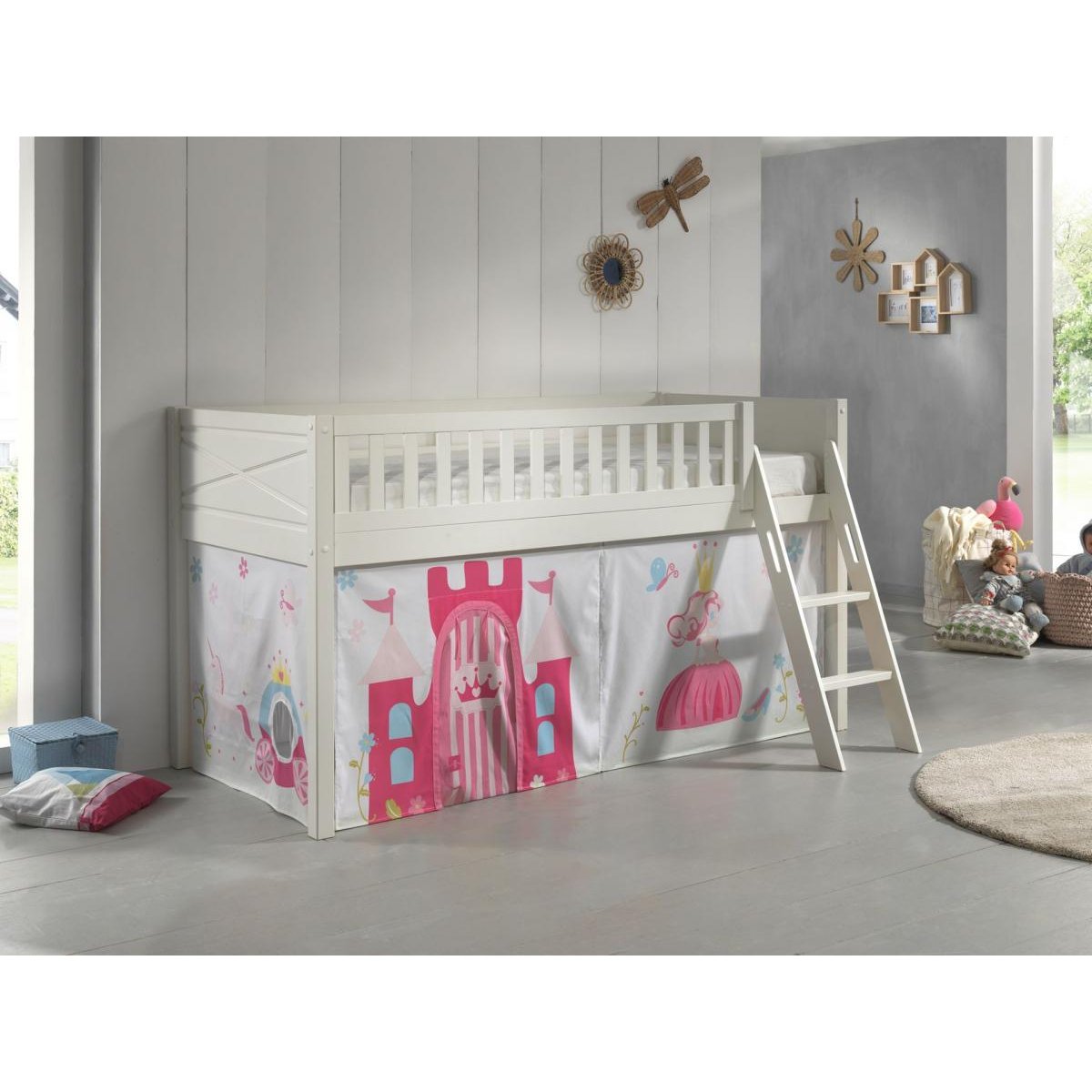 Scott Lit Mezzanine et Rideau Princess Inclus couleur unique, VIPACK