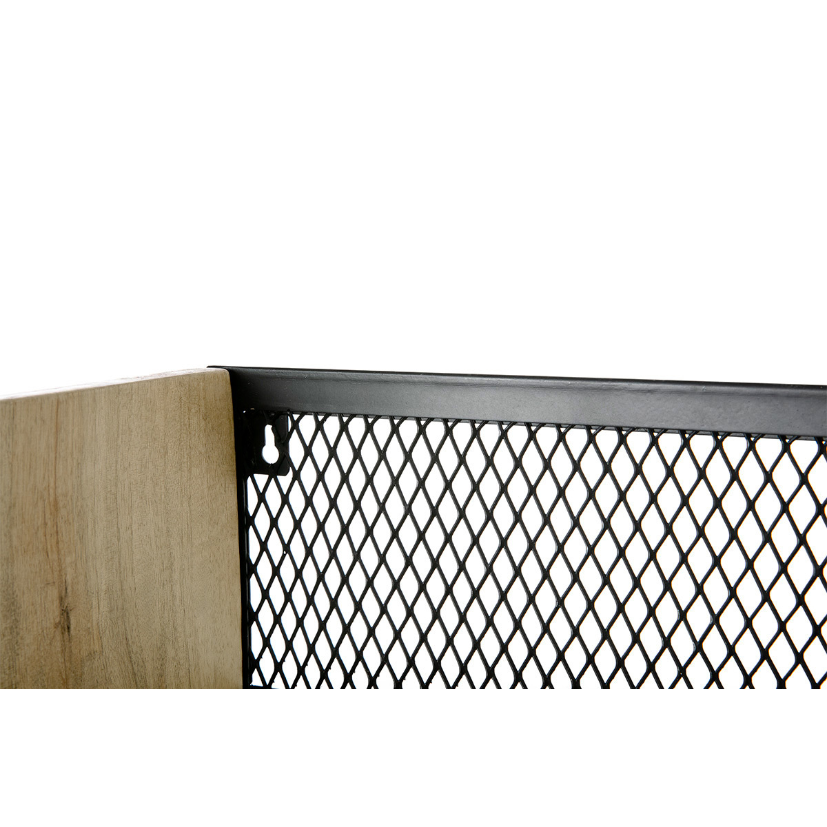 Étagère murale industrielle en bois manguier massif et métal noir L60 cm RACK bois clair / noir, MILIBOO