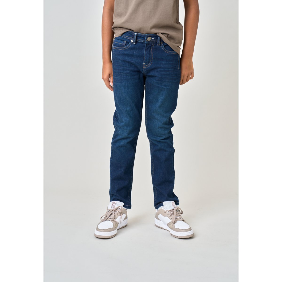 Jean straight garçon bleu délavé SKYE bleu moyen délavé, DEELUXE