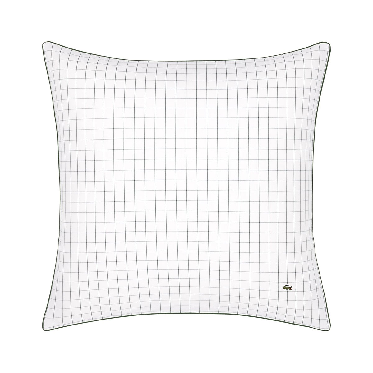 Taie d'oreiller en percale de coton, L TENNIS NET vert, LACOSTE HOME