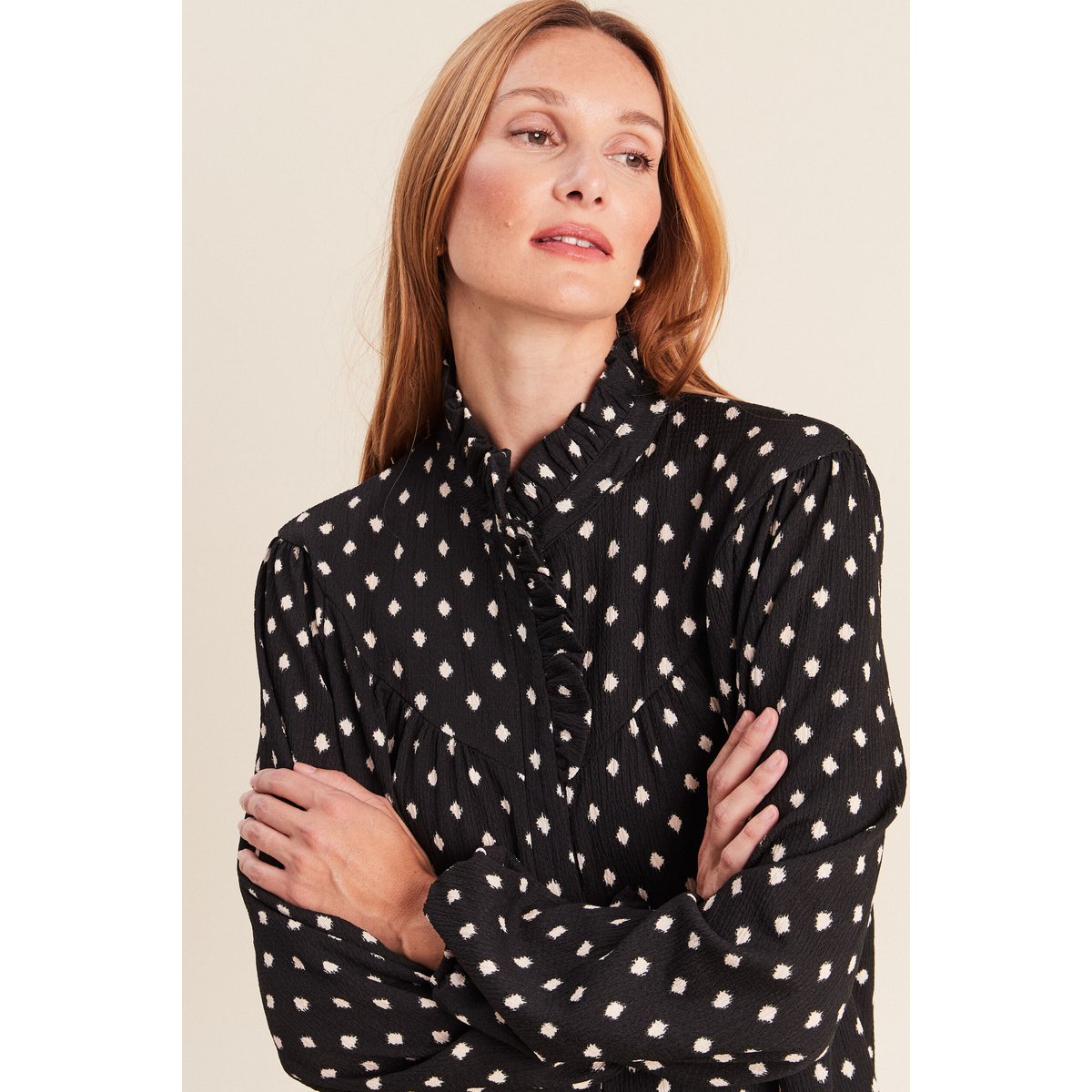 Blouse droite manches longues noir, BREAL
