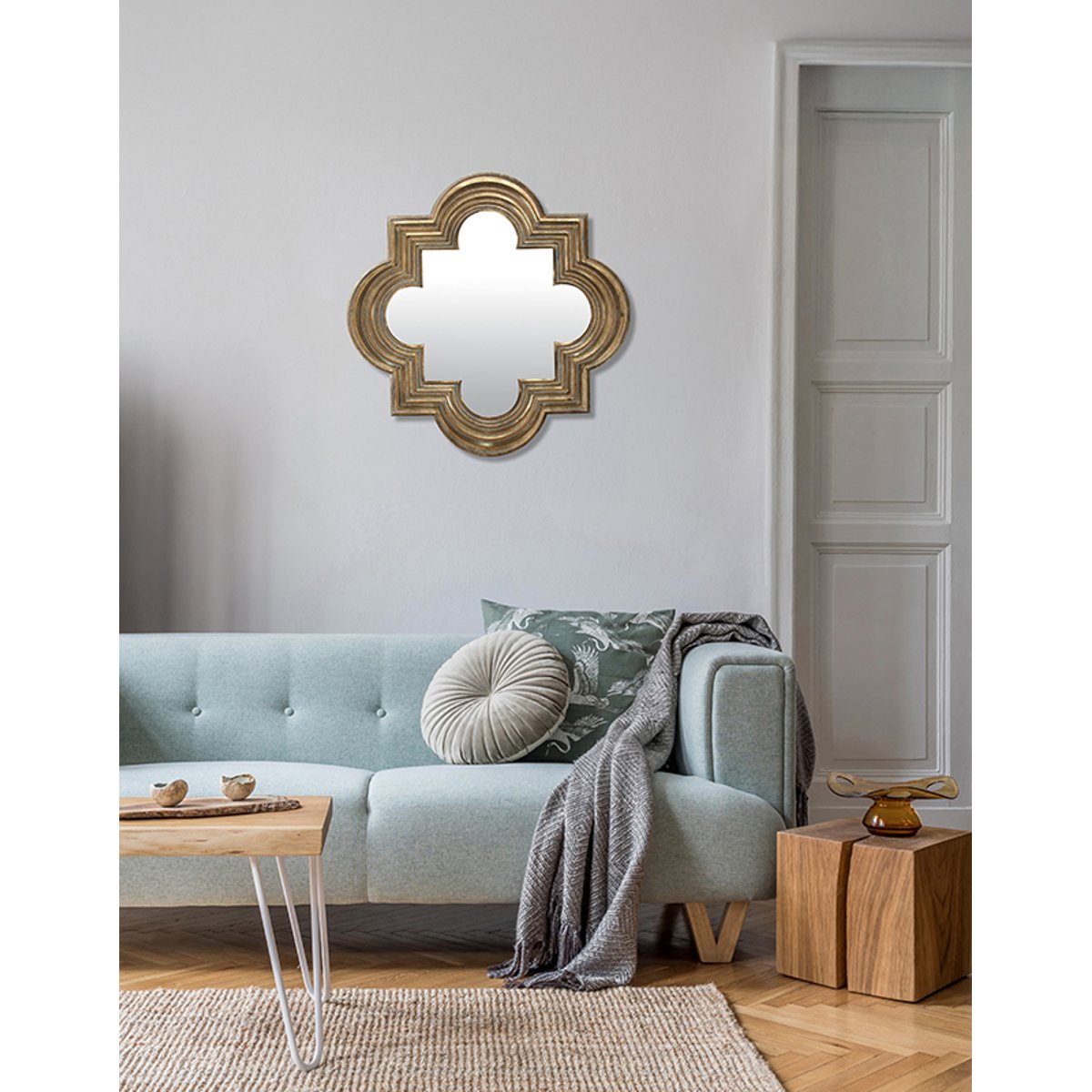 Miroir design métal 69,5cm or, EMDE