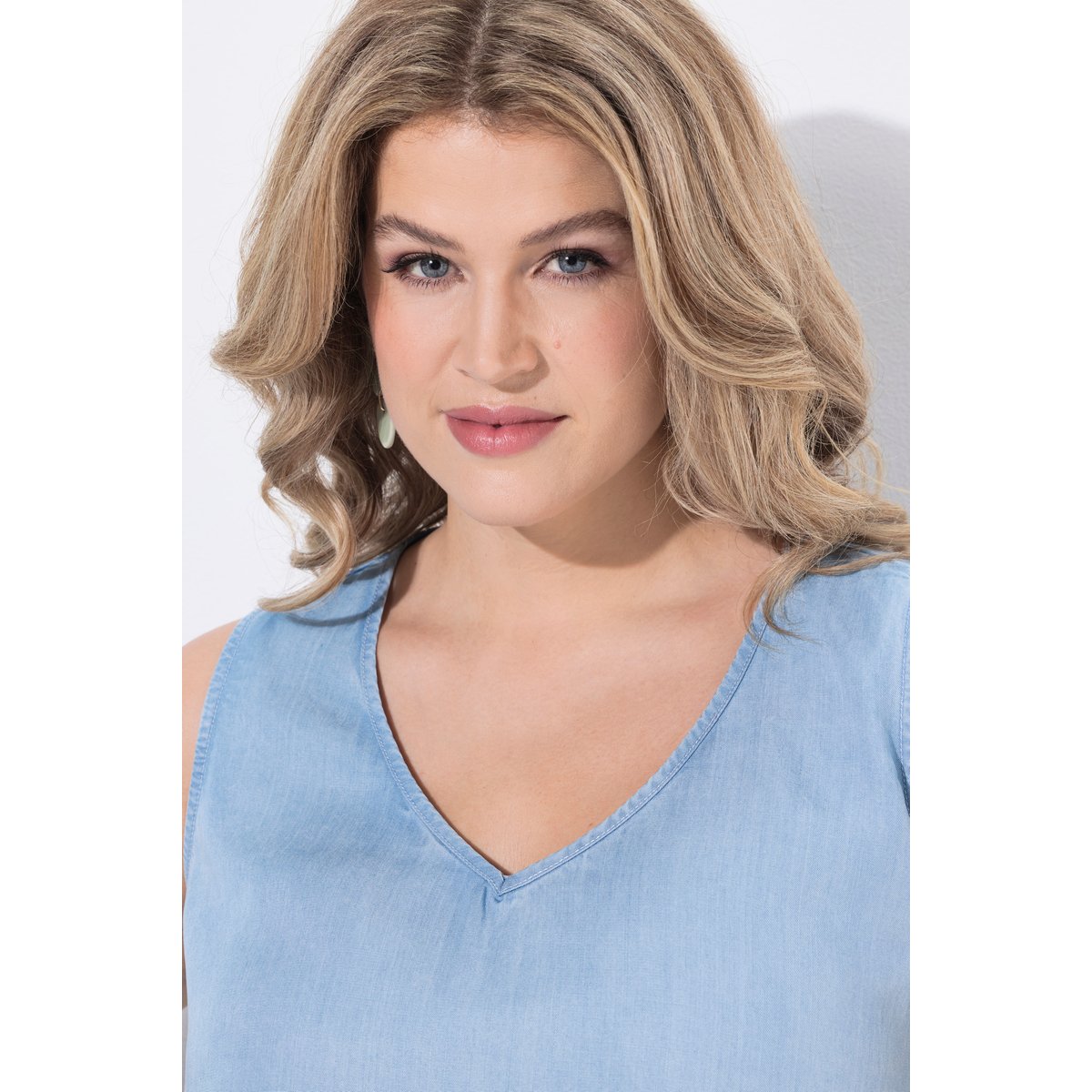 Blouse sans manches en Lyocell bleu pigeon, ULLA POPKEN
