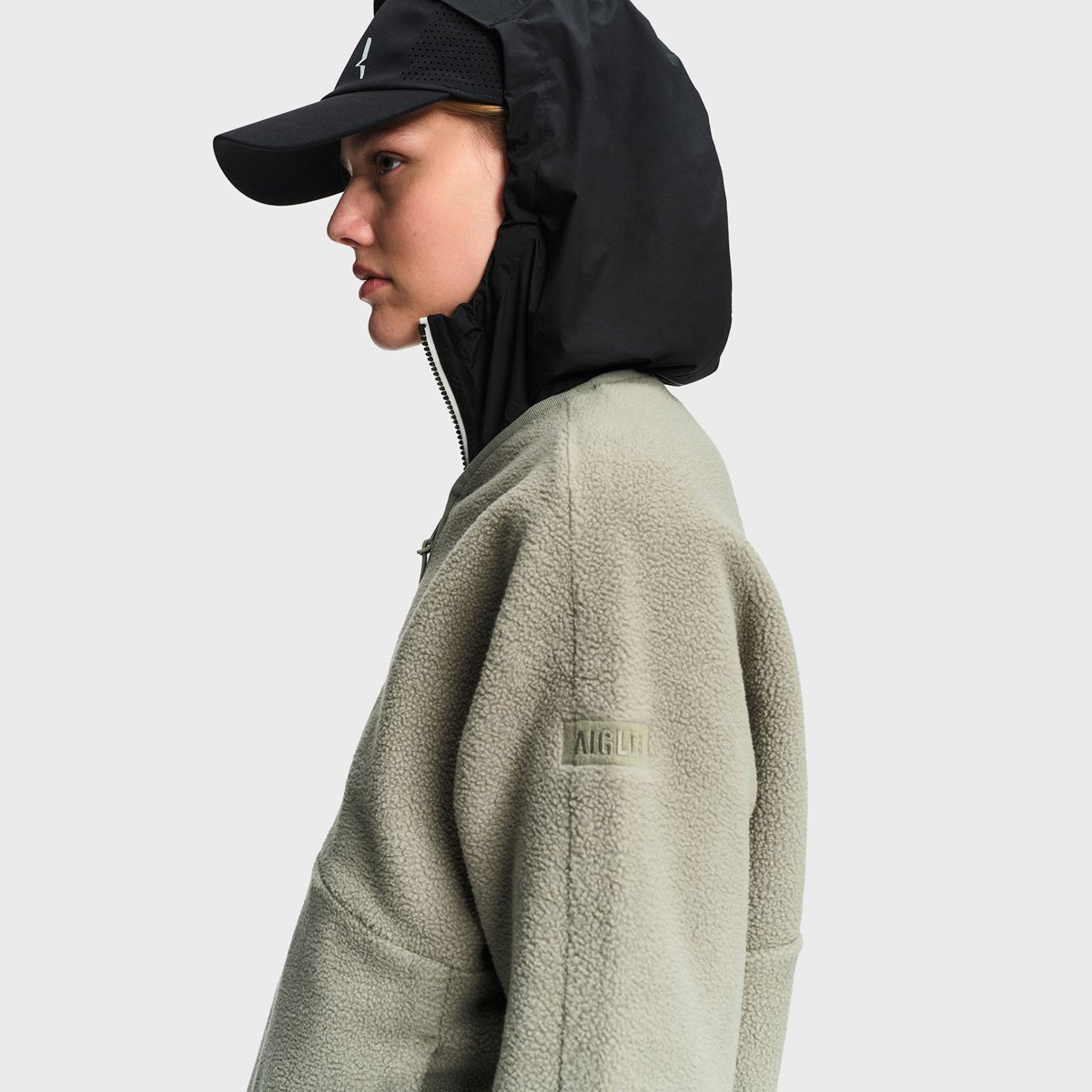 Veste légère à col zippé en polyester amande, AIGLE