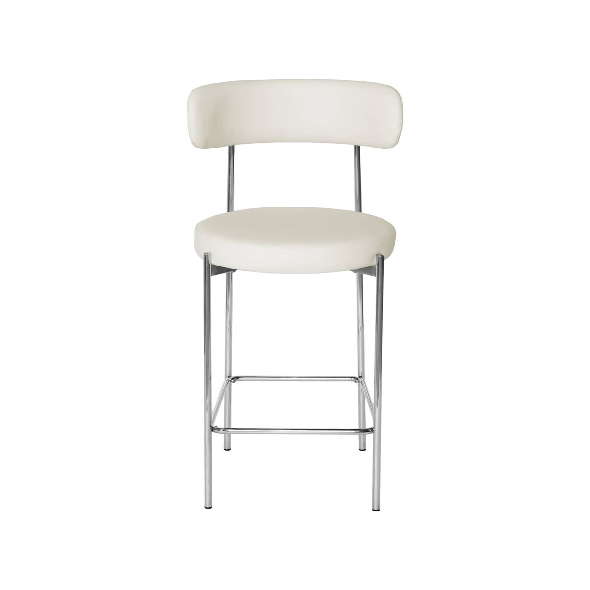 Tabouret de bar vintage acier chromé et simili cuir 67cm (lot de 2) LOLA noir, SWEEEK