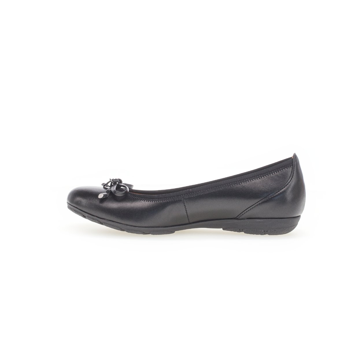 Ballerines en cuir lisse à talon décroché noir lisse, GABOR