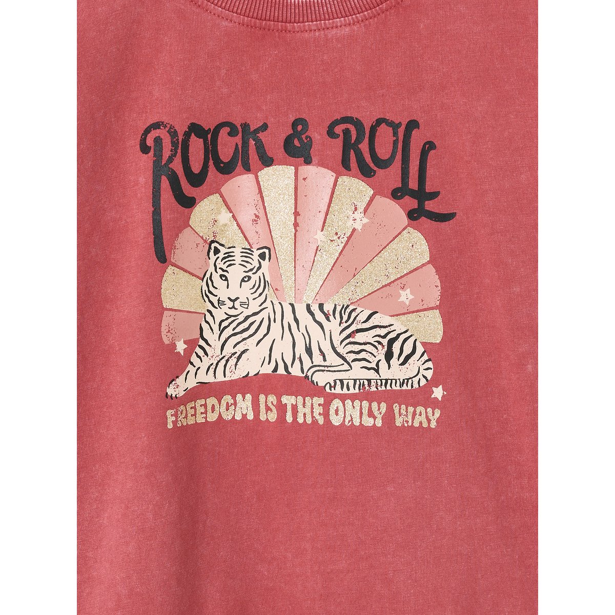 T-shirt manches longues vieux rose, VERTBAUDET