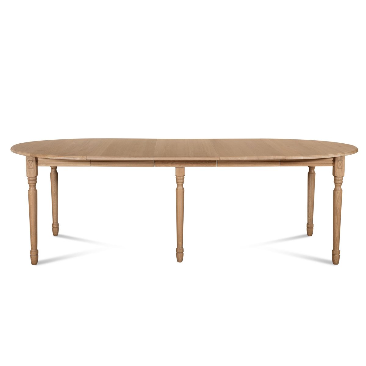 Table ronde en bois 6 pieds tournés D105 + 3 rallonges bois - VICTORIA chêne, HELLIN, DEPUIS 1862