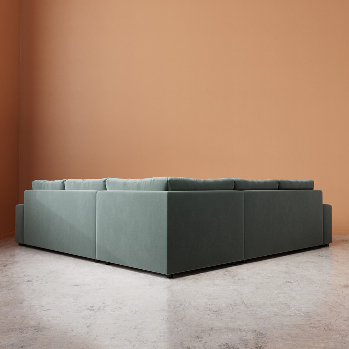 Denver Crushed Velvet Corner Sofa hydro, SWOON
