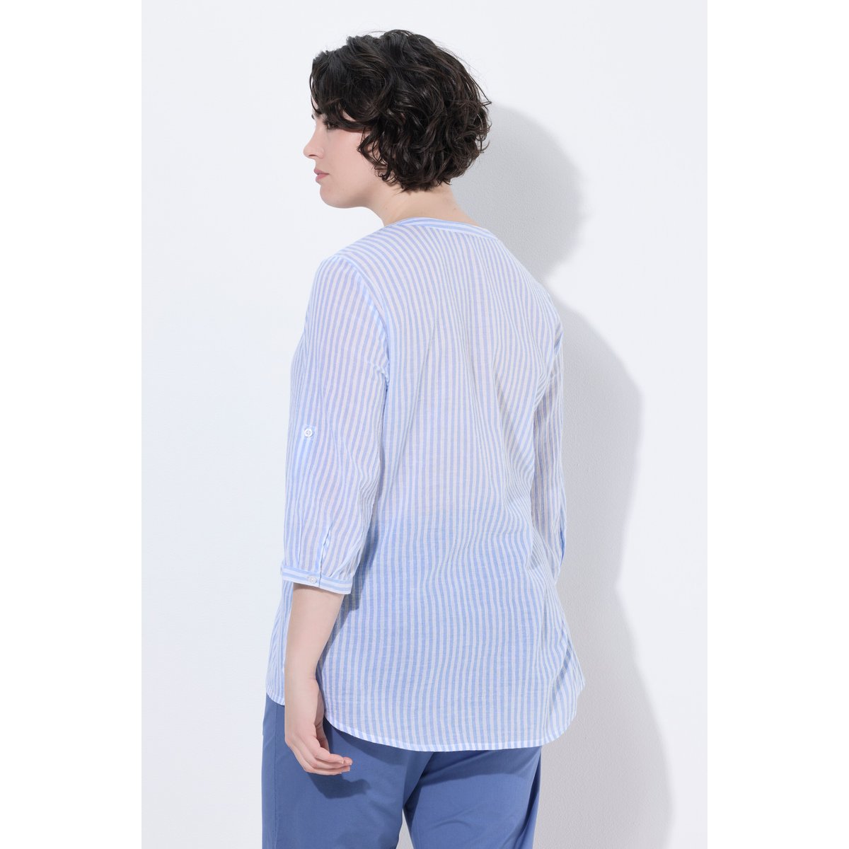 Tunique en crêpe de coton bleu tendre, ULLA POPKEN