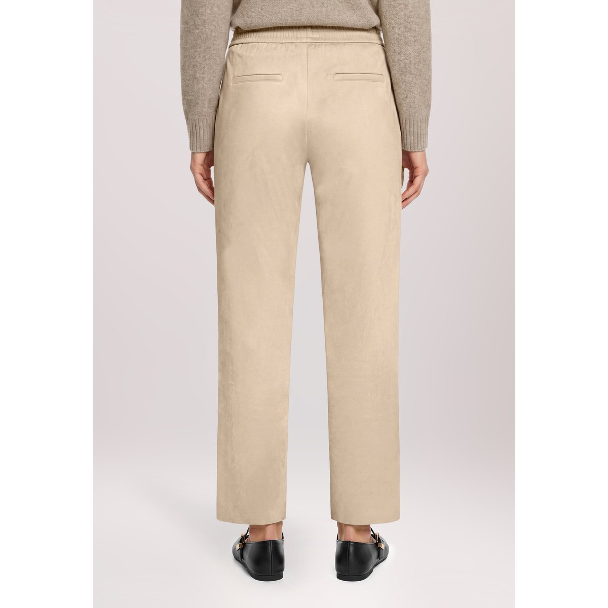 Pantalon à enfiler de coupe droite mocha meringue, BETTY & CO