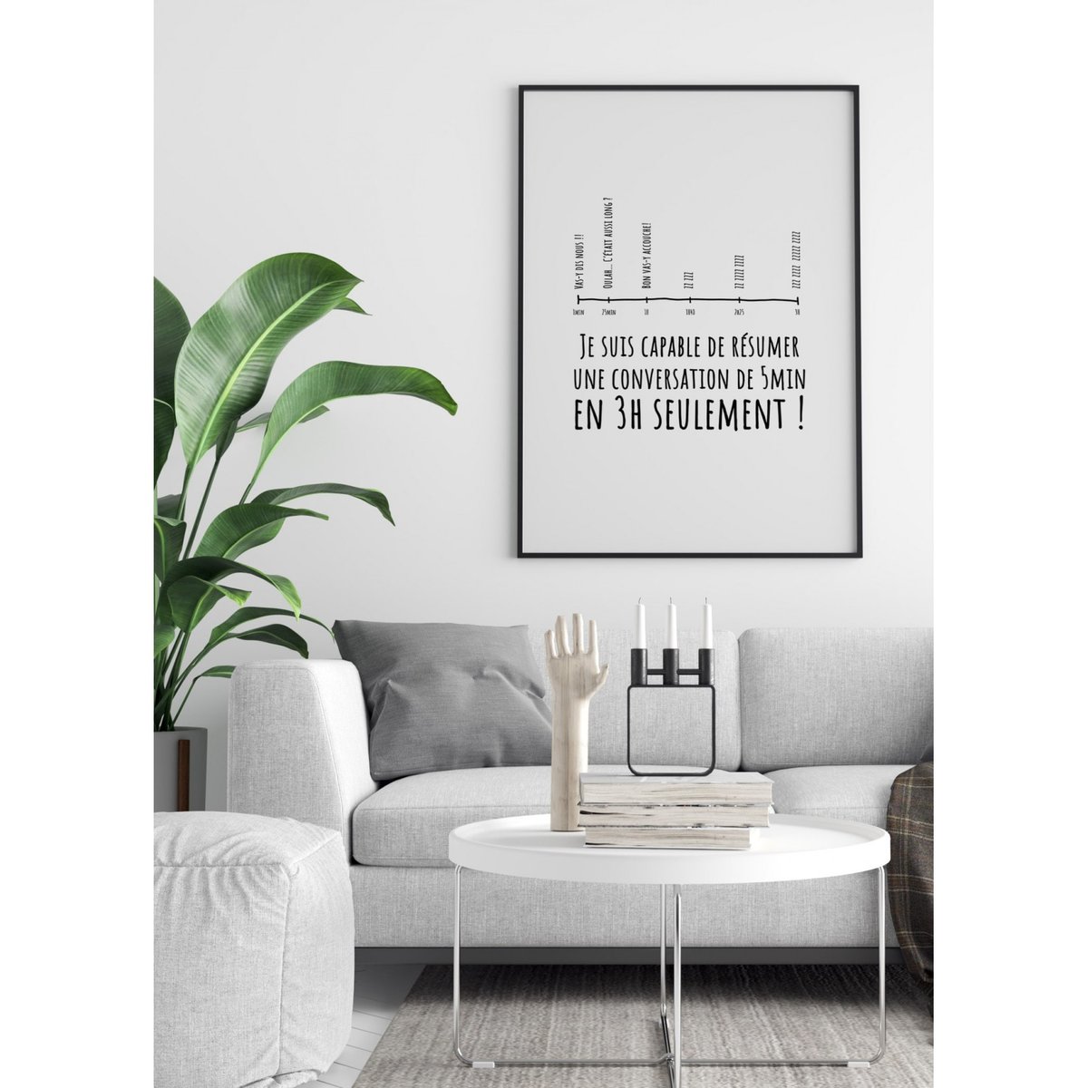 Affiche 3h Seulement blanc, L'AFFICHERIE