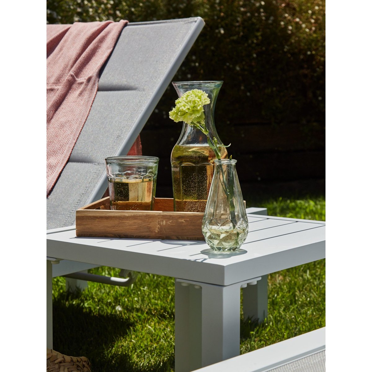 Set 2 transats et table, TOKYO blanc, DEFORA HOME