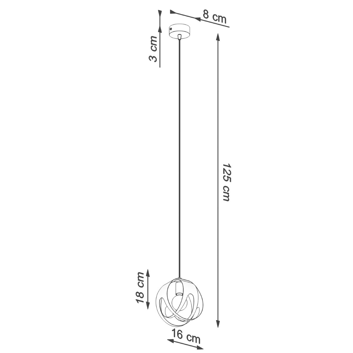 Suspension Acier Blanc E27 1 Tulos blanc, EDEN