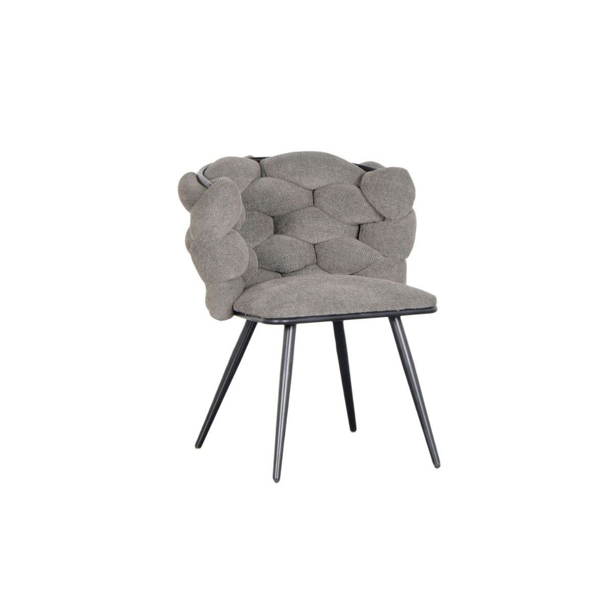 Lot de 2 chaises tissu texturé, CHLOE gris foncé, BOBOCHIC