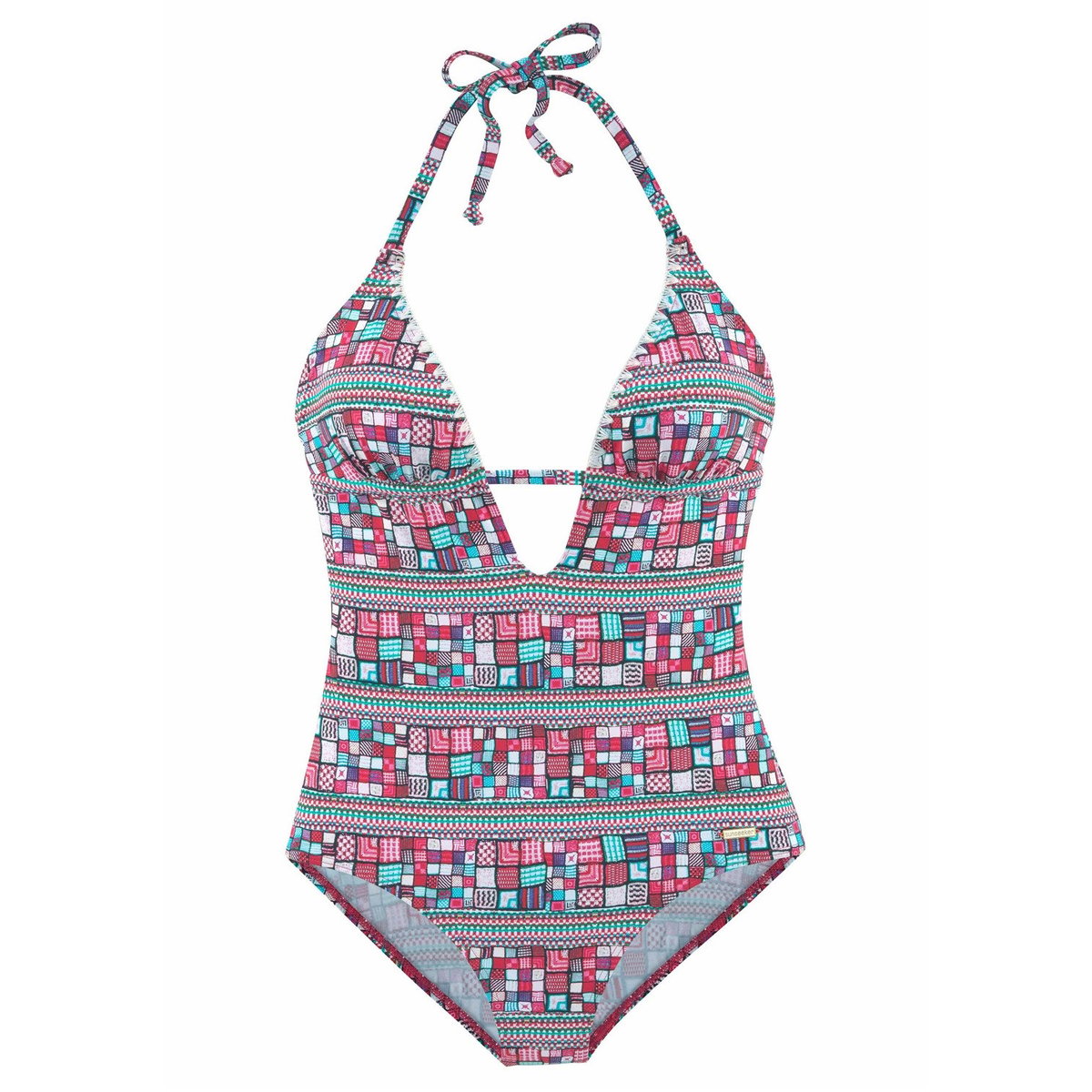 Maillot de bain 1 pièce Cross rose, LASCANA