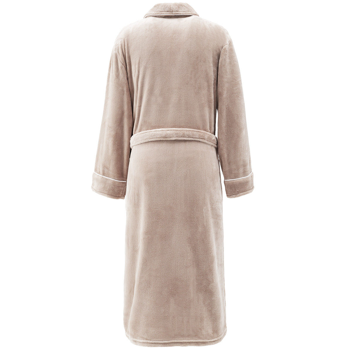 Peignoir polaire mixte avec passepoil KINSLEY sable, SENSEI MAISON