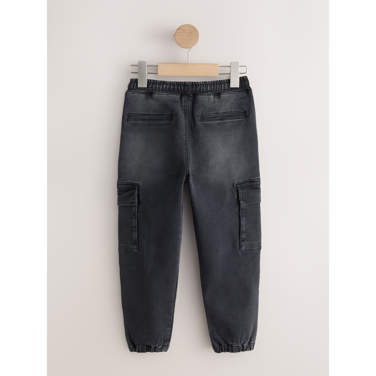 Jean cargo large avec taille élastique noir, NEXT