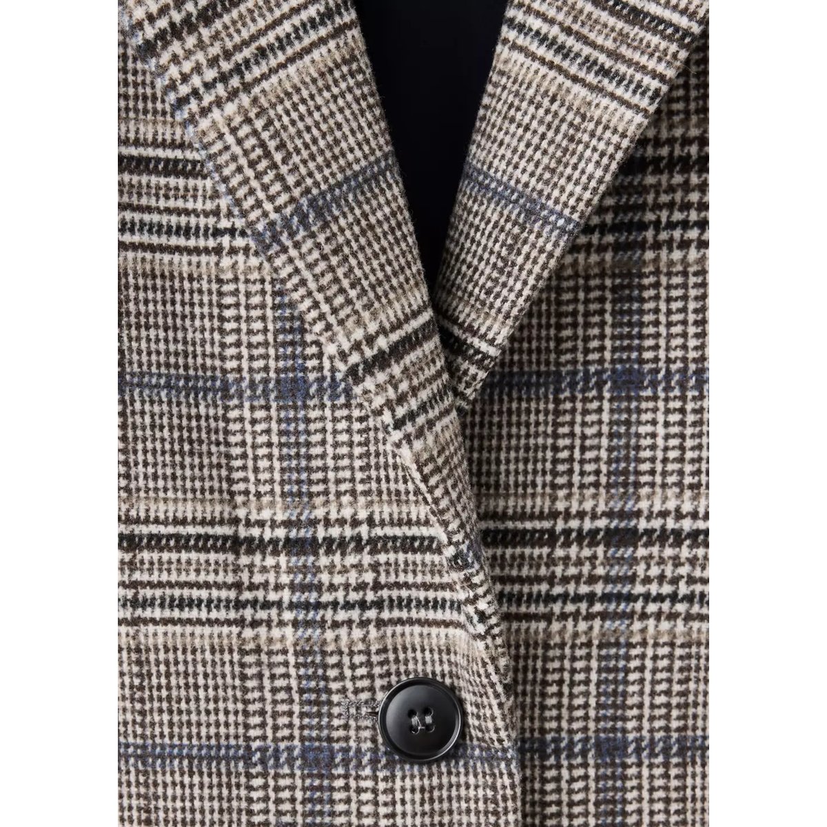Manteau en drap de laine à carreaux gris, MANGO TEEN