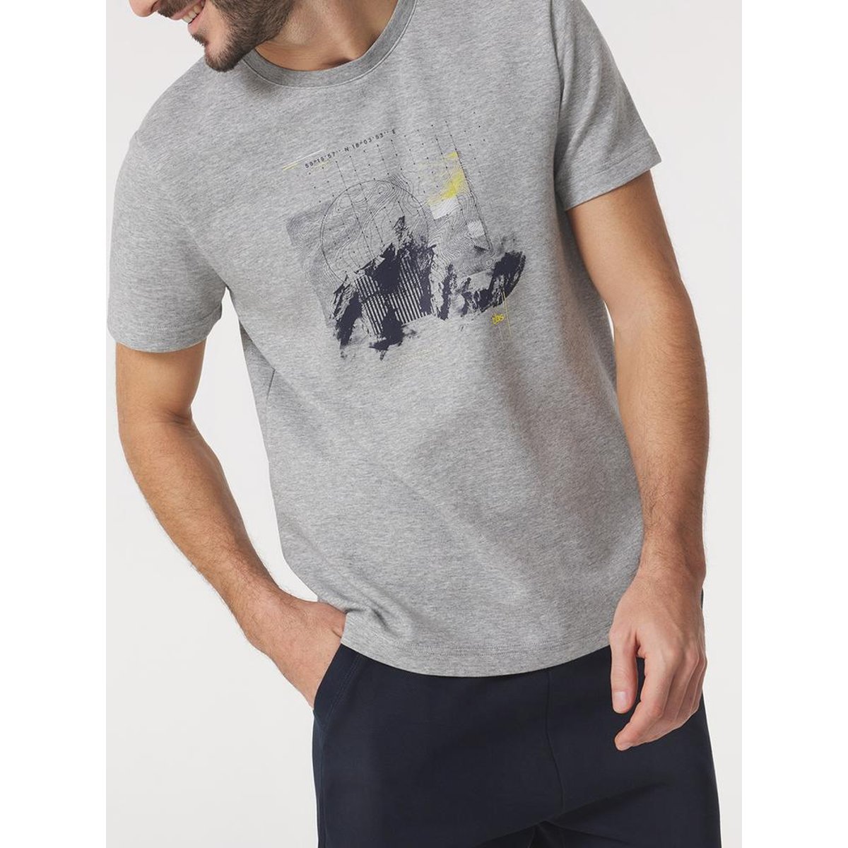 T-shirt manches courtes LUIGITEE14168 gris chine, TBS