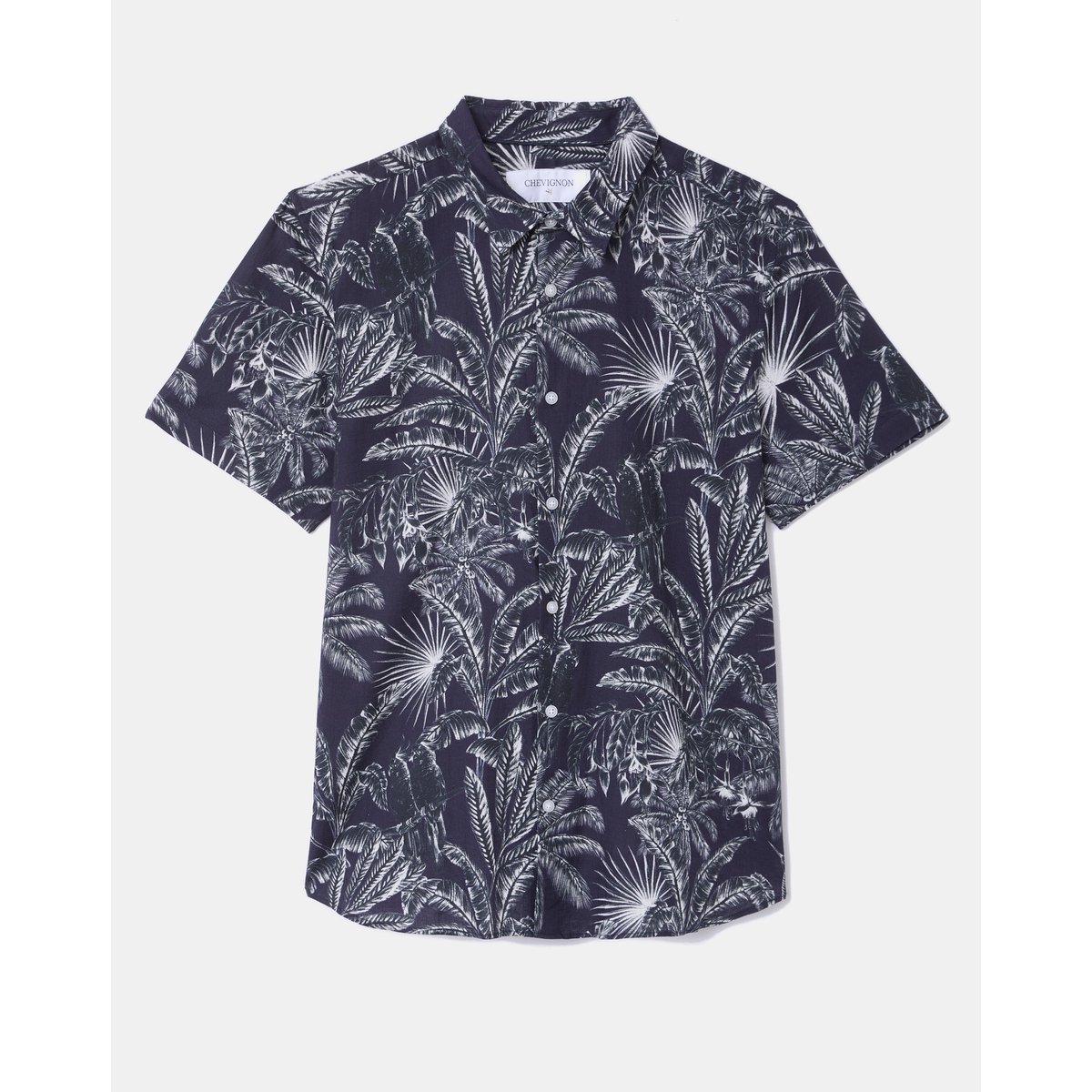 Chemise en lin DOMINO bleu marine, CHEVIGNON
