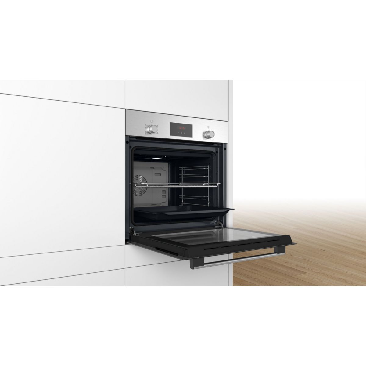 Four encastrable HBF133BR0 - Catalyse - Chaleur pulsée - Série 2 HOTAIR 3D inox / noir, BOSCH