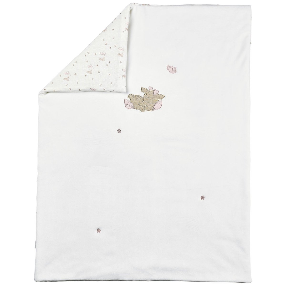 Couverture blanc, beige, rose, NATTOU