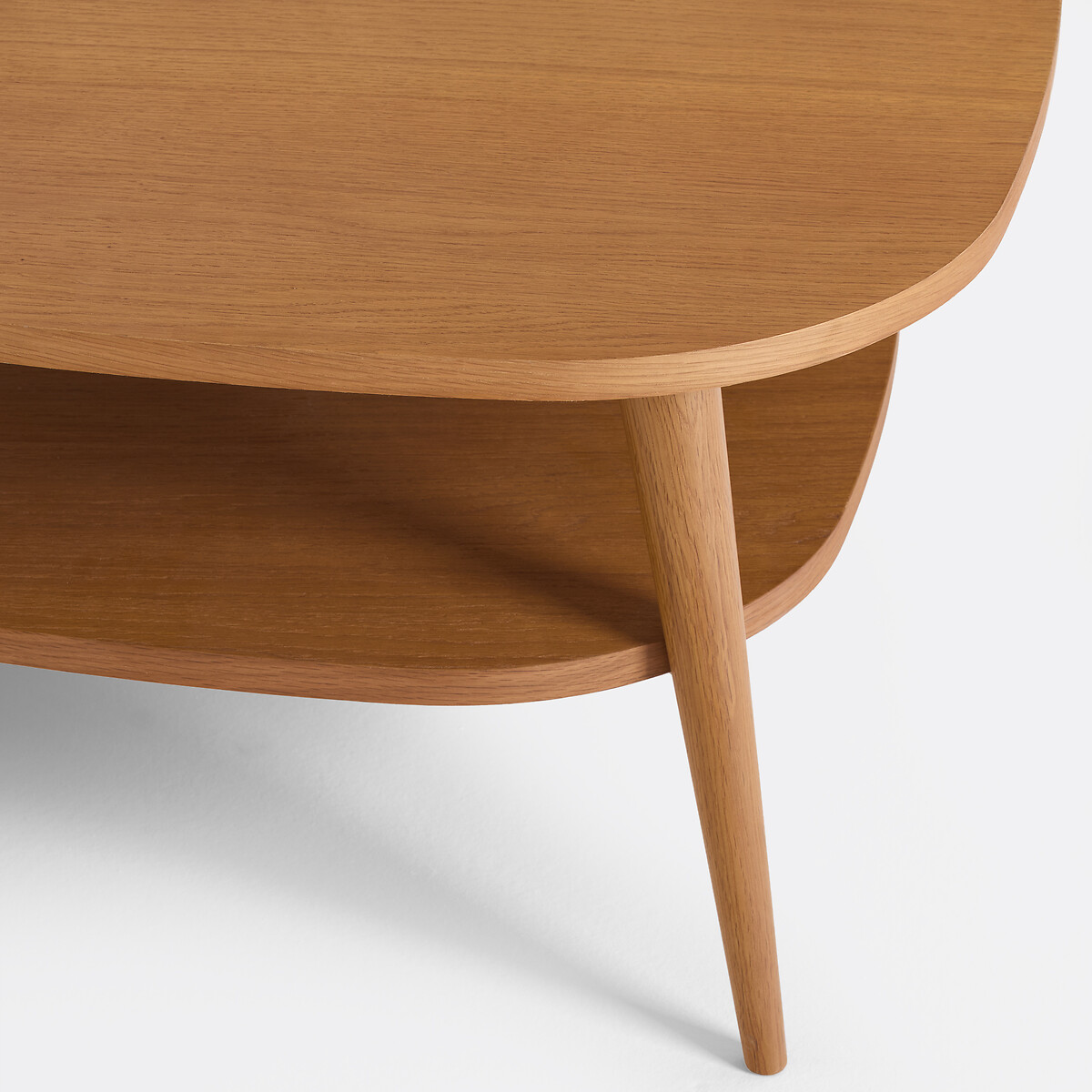 XL Vintage Couchtisch, furniert und Eiche, doppelte Tischplatte, Länge 110 cm, QUILDA eichefarben, LA REDOUTE INTERIEURS