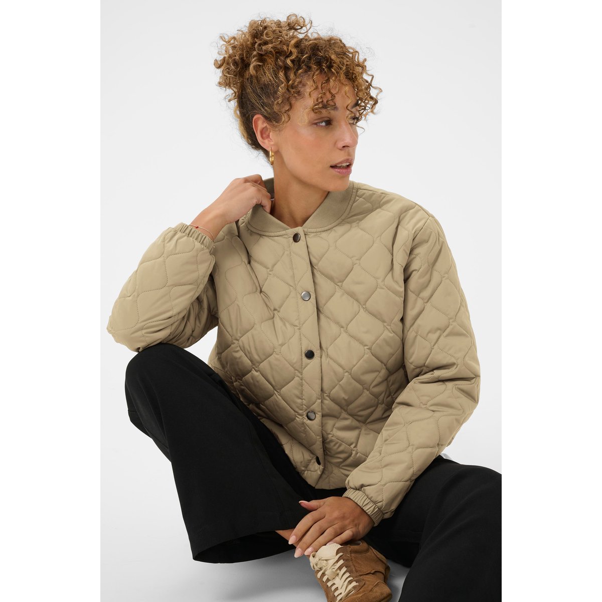 Manteau beige silver mink, CREAM
