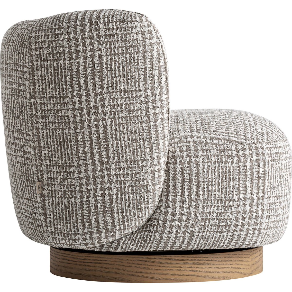 Fauteuil rotatif effet marbré gris marbré et pin brun clair, RECOLLECTION