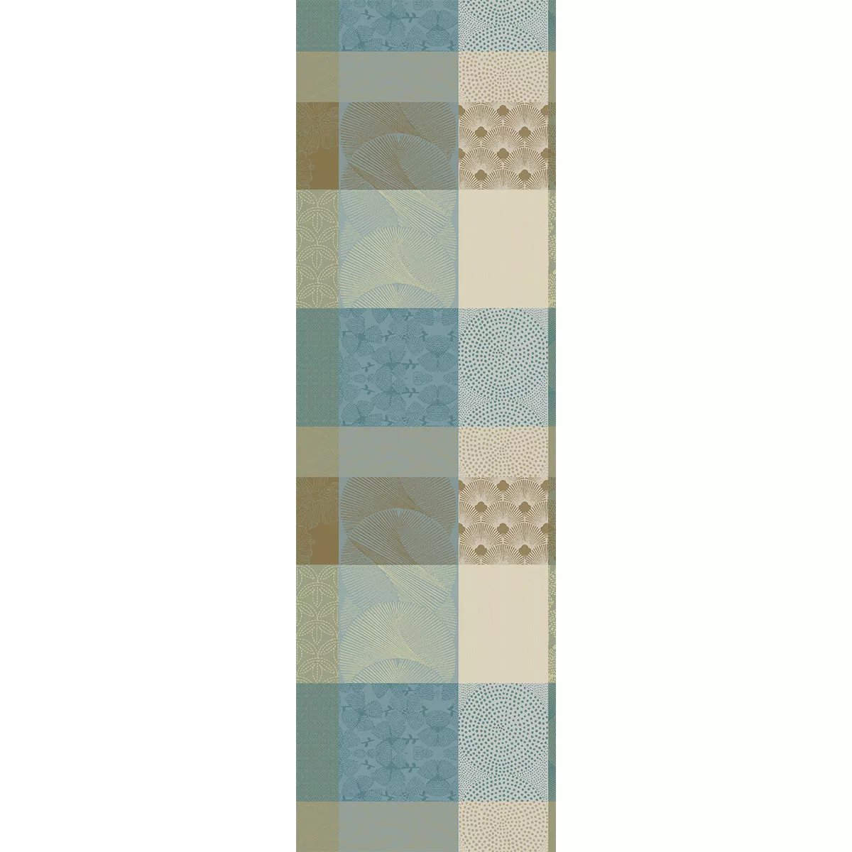 Chemin de table pur coton MILLE ZEN ecume, GARNIER THIEBAUT