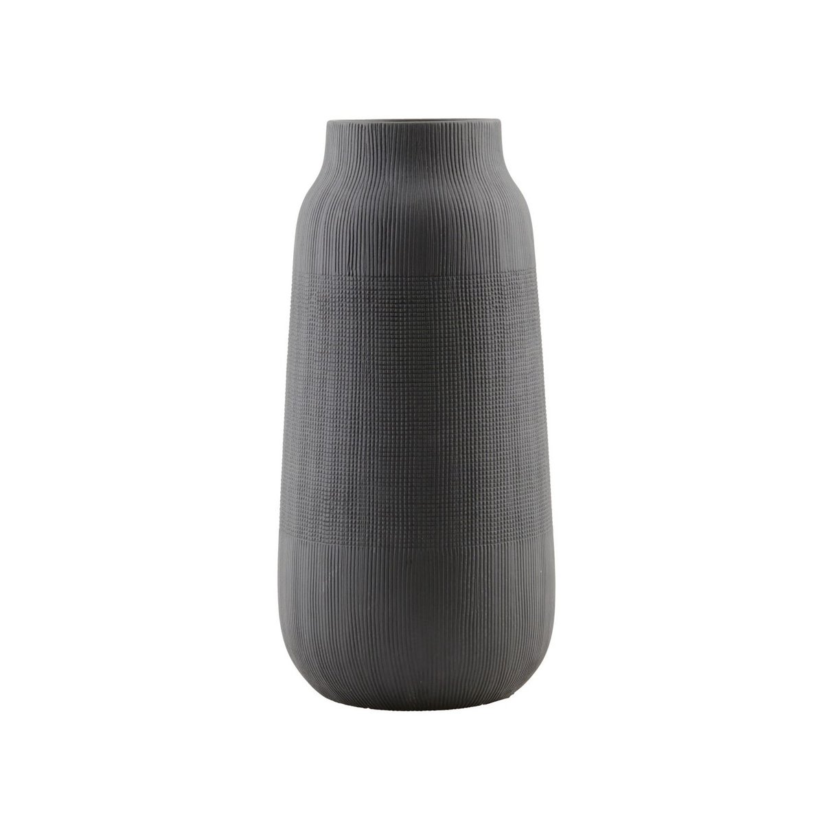 Vase Groove h 35 cm noir, HOUSE DOCTOR